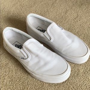 Women’s white slip on vans